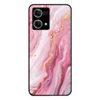 Oppo Reno8 4G telefoonhoesje met roze marmer opdruk