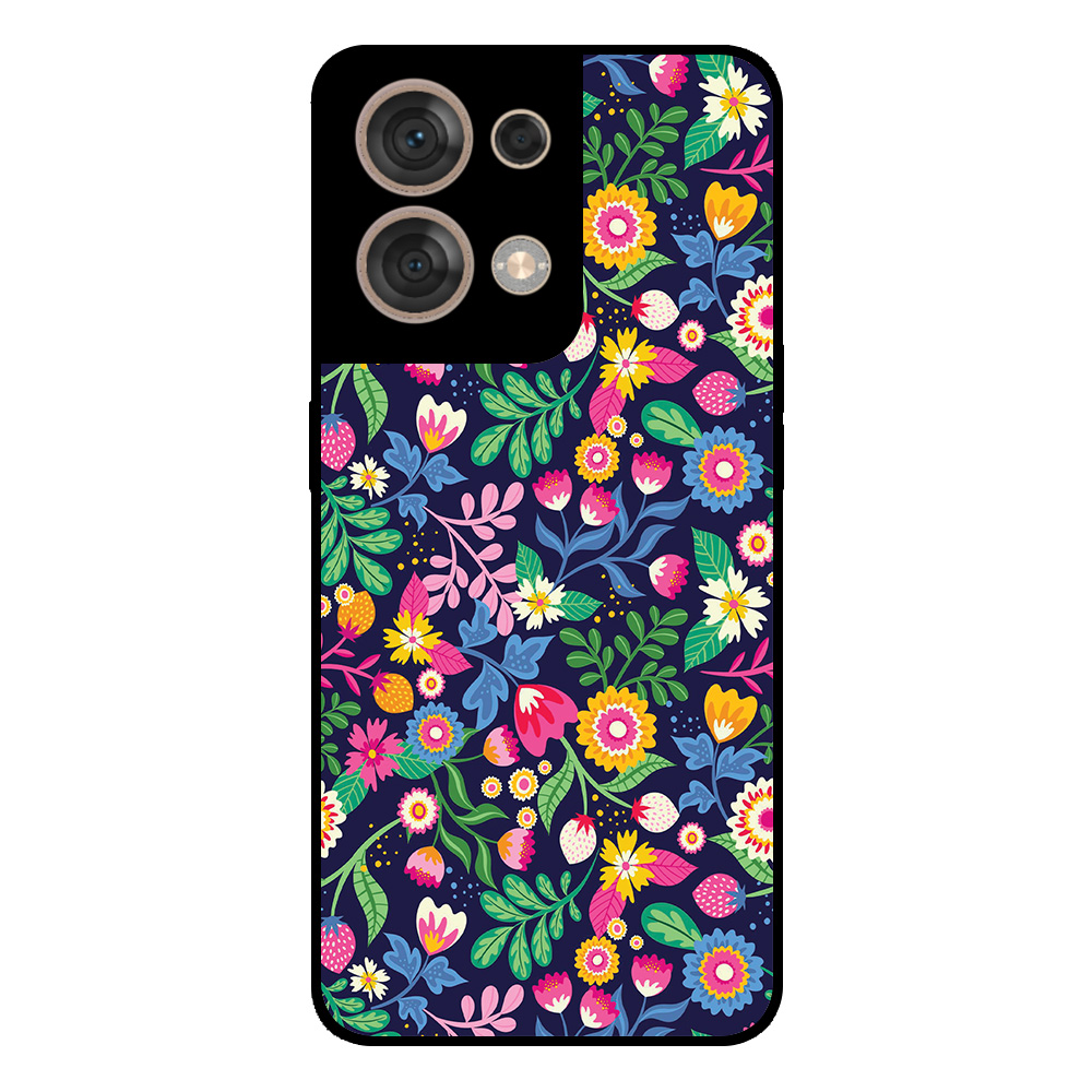 Oppo Reno8 5G telefoonhoesje met bloemen opdruk