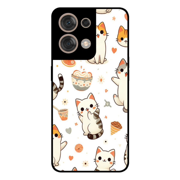 Oppo Reno8 5G telefoonhoesje met katten opdruk