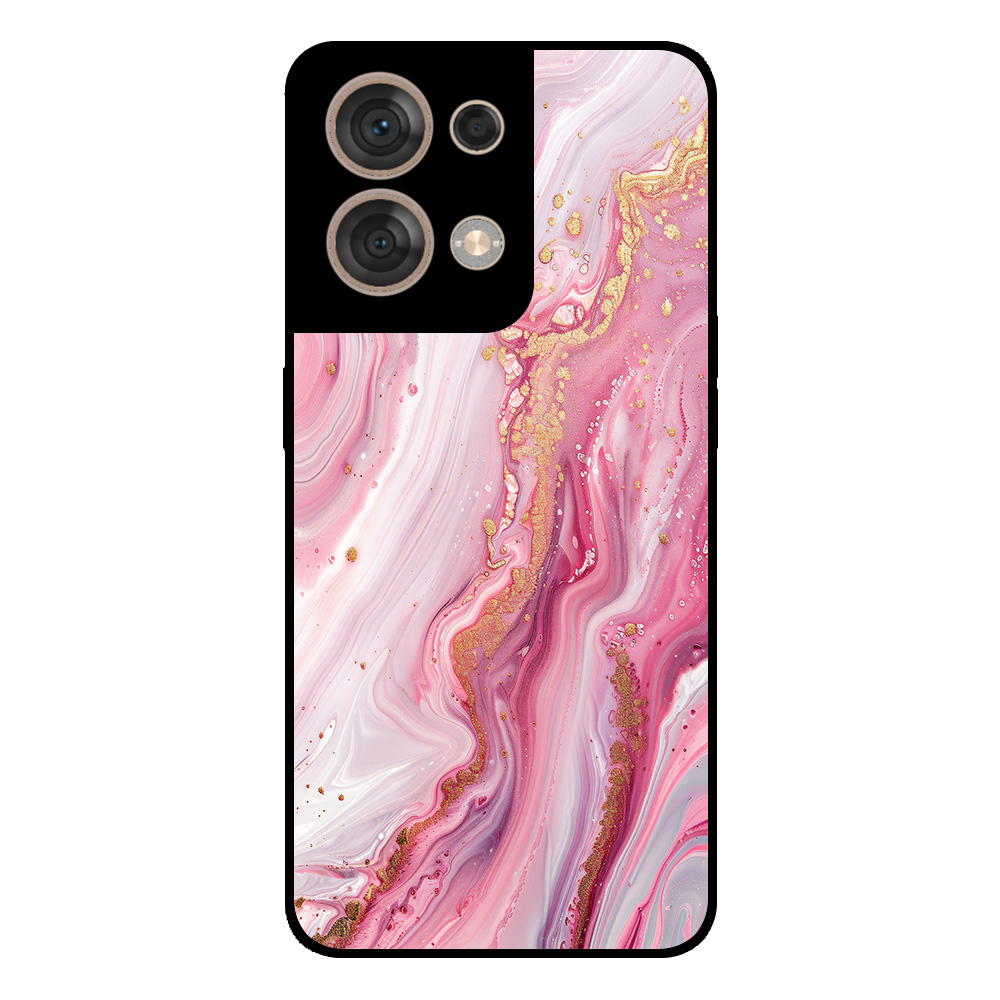 Oppo Reno8 5G telefoonhoesje met roze marmer opdruk