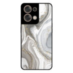 Oppo Reno8 5G telefoonhoesje met zilver marmer opdruk