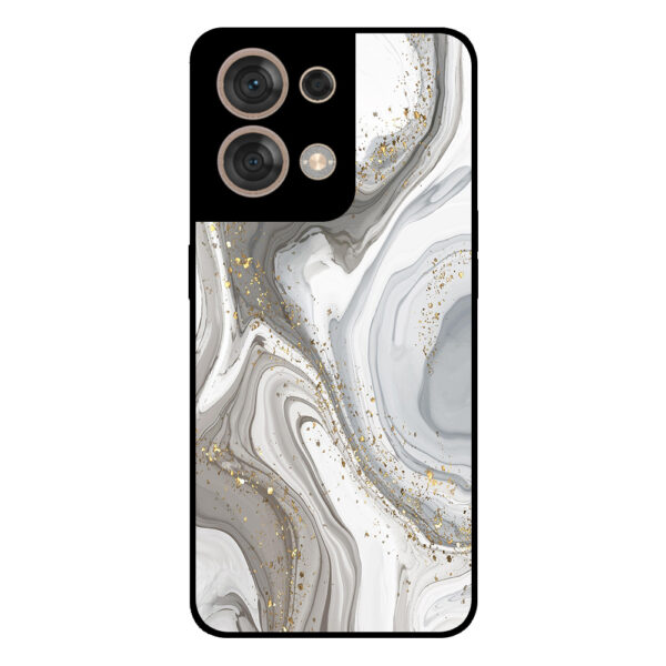 Oppo Reno8 5G telefoonhoesje met zilver marmer opdruk