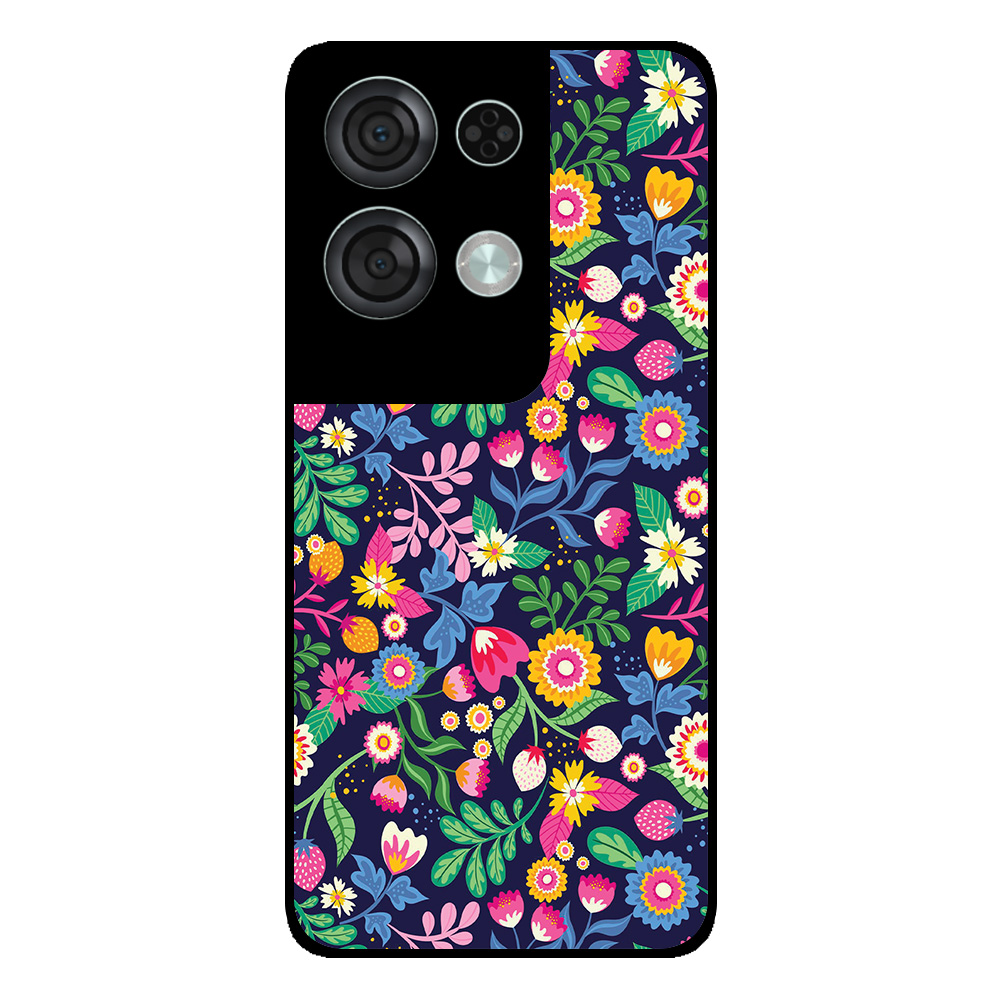 Oppo Reno8 Pro telefoonhoesje met bloemen opdruk