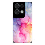 Oppo Reno8 Pro telefoonhoesje met regenboog marmer opdruk