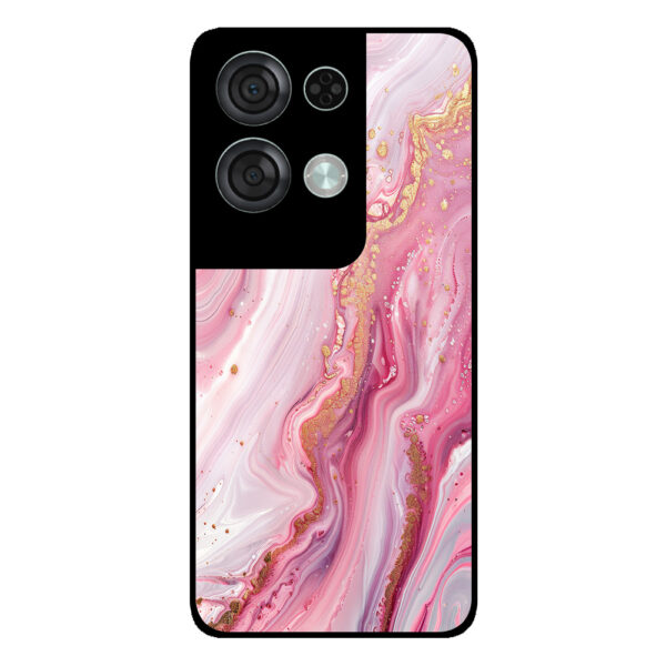 Oppo Reno8 Pro telefoonhoesje met roze marmer opdruk