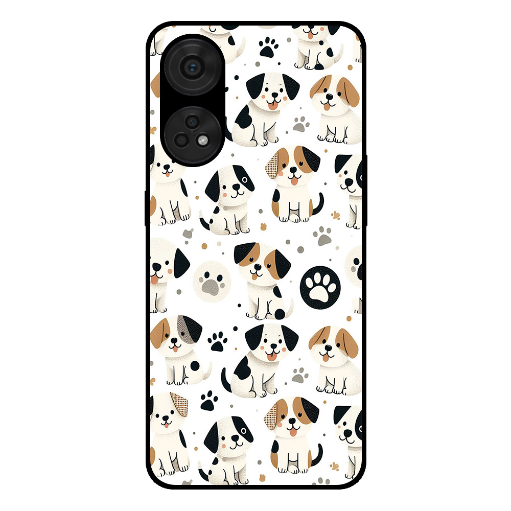 Oppo Reno8T 4G telefoonhoesje met honden opdruk