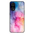 Oppo Reno8T 4G telefoonhoesje met regenboog marmer opdruk