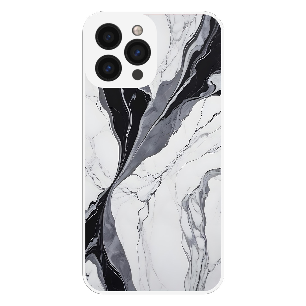 iPhone 11 Pro Max hoesje met marmer design wit