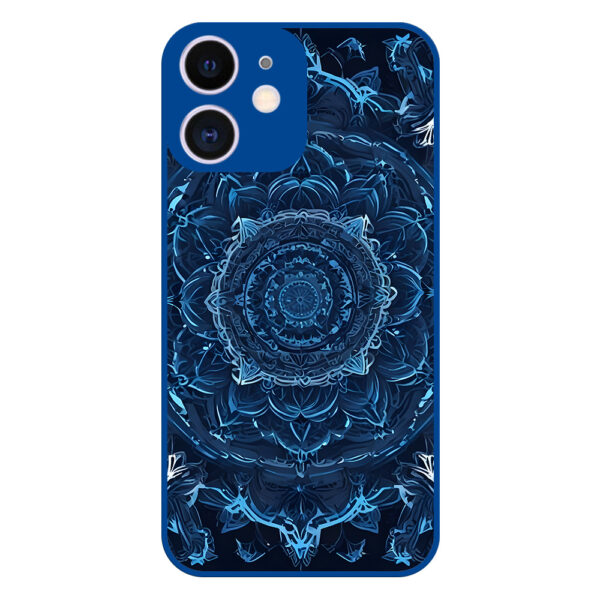 iPhone 11 hoesje met mandala design donkerblauw