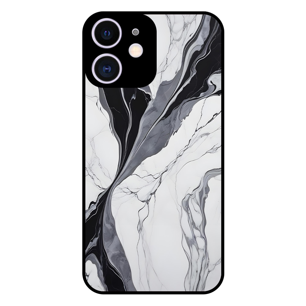 iPhone 11 hoesje met marmer design zwart