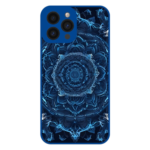 iPhone 12 Pro Max hoesje met mandala design donkerblauw