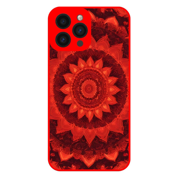 iPhone 12 Pro Max hoesje met mandala design rood