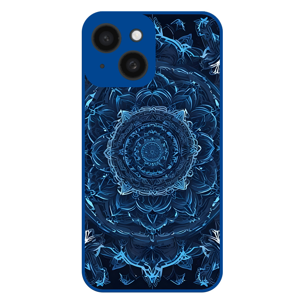 iPhone 13 Mini hoesje met mandala design donkerblauw