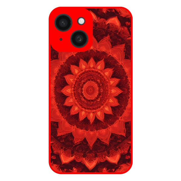 iPhone 13 Mini hoesje met mandala design rood