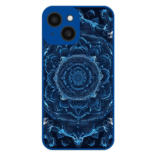 iPhone 13 hoesje met mandala design donkerblauw