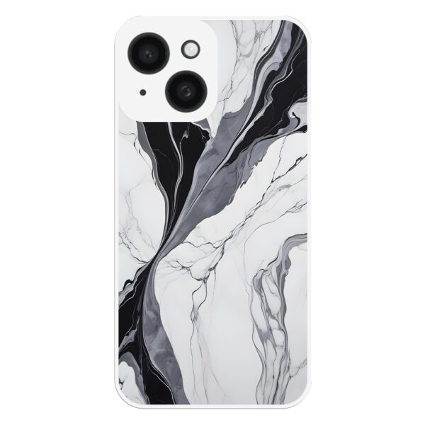 iPhone 13 hoesje met marmer design wit