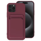 iPhone 15 Pro Max hoesje met pasjeshouder bordeaux rood