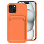 iPhone 15 hoesje met pasjeshouder oranje