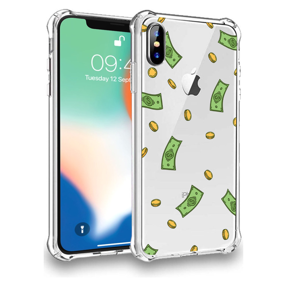 iPhone X-Xs geld opdruk hoesje transparant flexibel