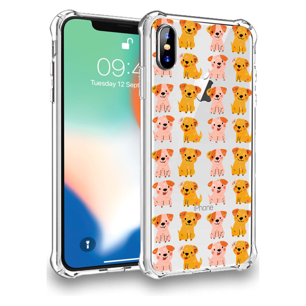 iPhone X-Xs hondjes opdruk hoesje transparant flexibel