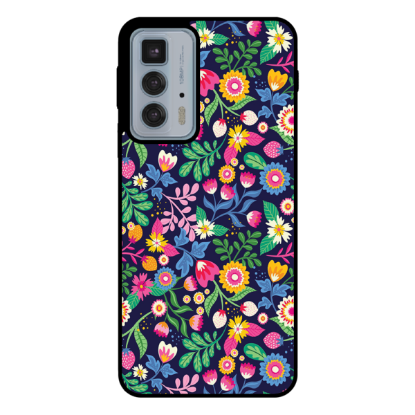 Motorola Edge 20 Pro telefoonhoesje met bloemen opdruk