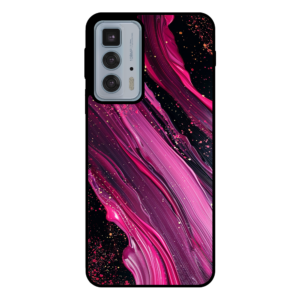 Motorola Edge 20 Pro telefoonhoesje met paars roze marmer opdruk