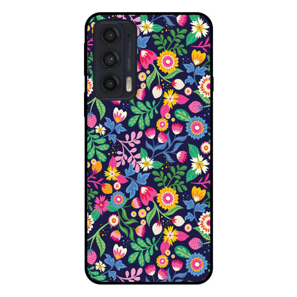 Motorola Edge 20 telefoonhoesje met bloemen opdruk