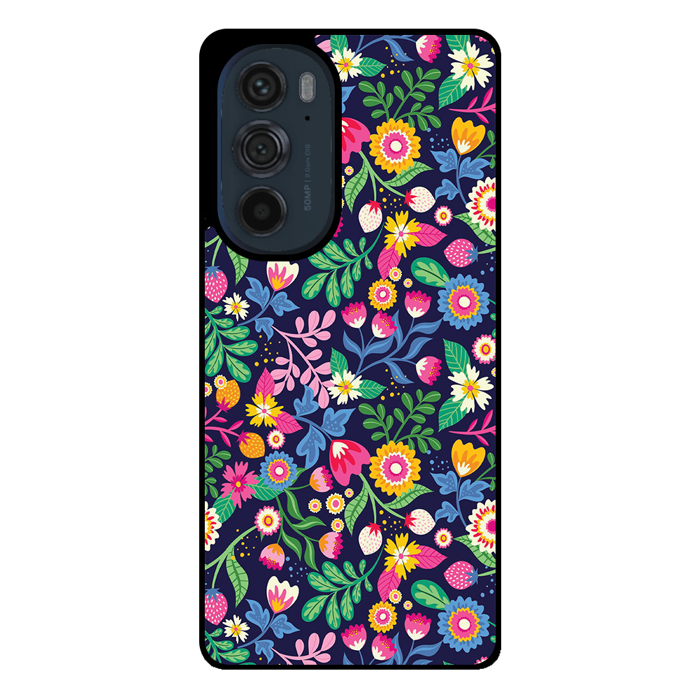 Motorola Edge 30 Pro telefoonhoesje met bloemen opdruk