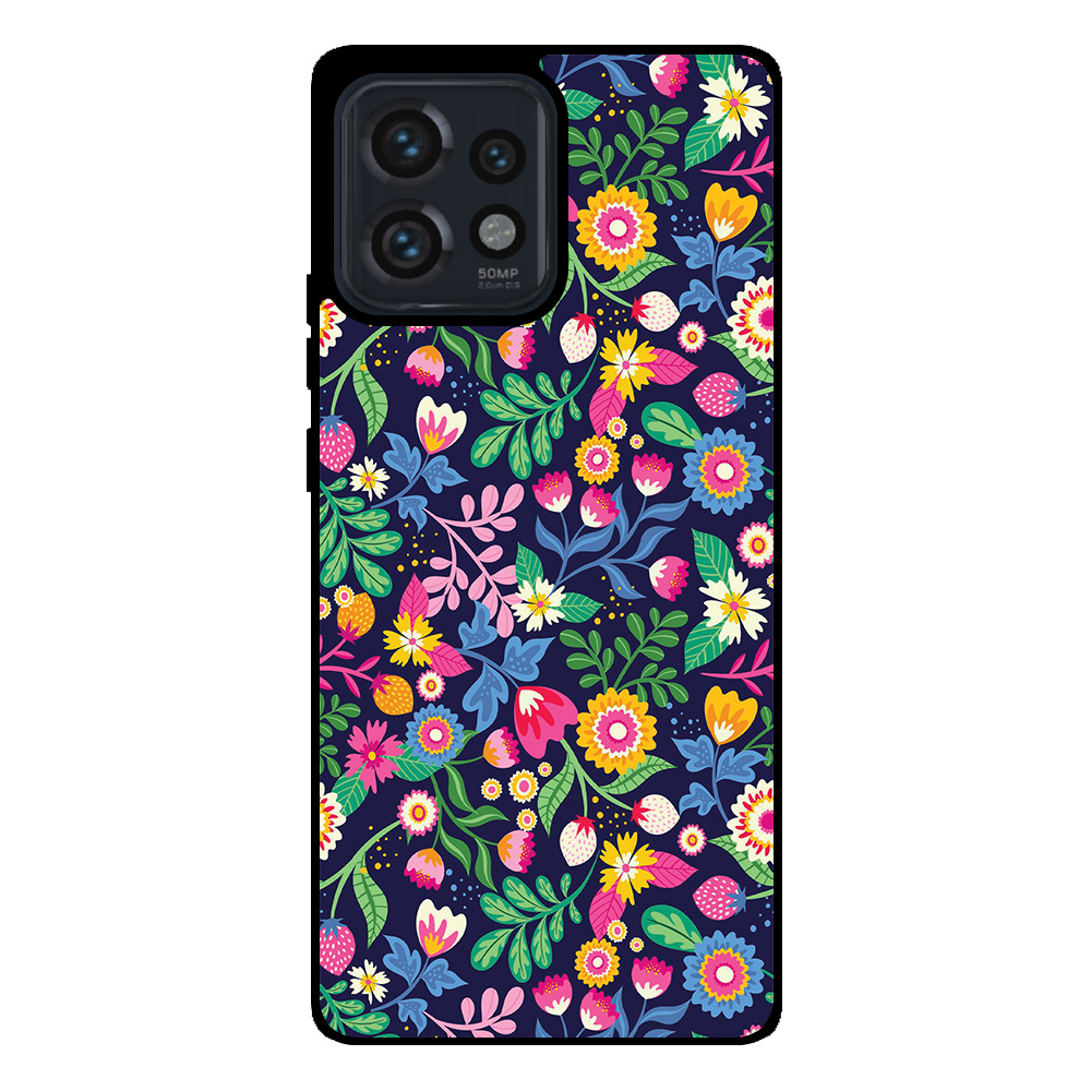 Motorola Edge 40 Pro - Plus 2023 telefoonhoesje met bloemen opdruk