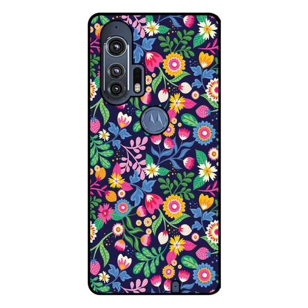 Motorola Edge Plus telefoonhoesje met bloemen opdruk