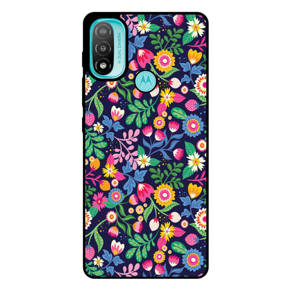 Motorola Moto E20 telefoonhoesje met bloemen opdruk