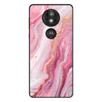 Motorola Moto E5 Plus telefoonhoesje met roze marmer opdruk