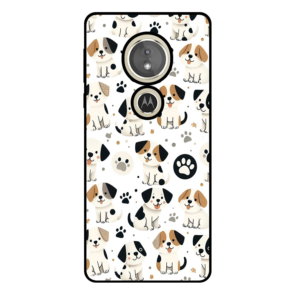 Motorola Moto E5 telefoonhoesje met honden opdruk