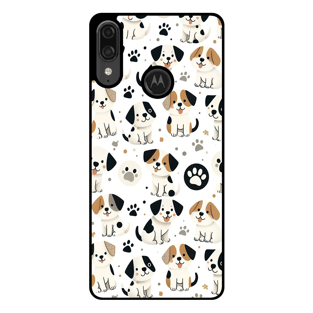 Motorola Moto E6 Plus telefoonhoesje met honden opdruk