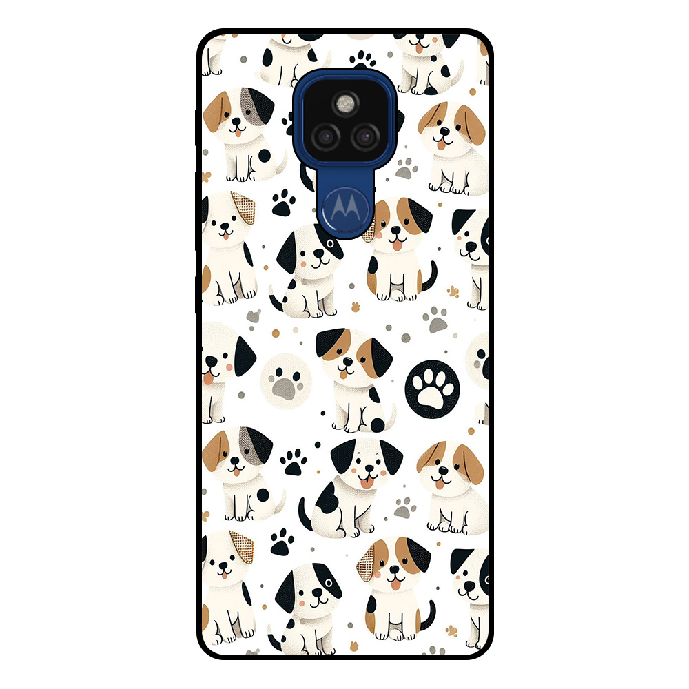 Motorola Moto E7 Plus telefoonhoesje met honden opdruk