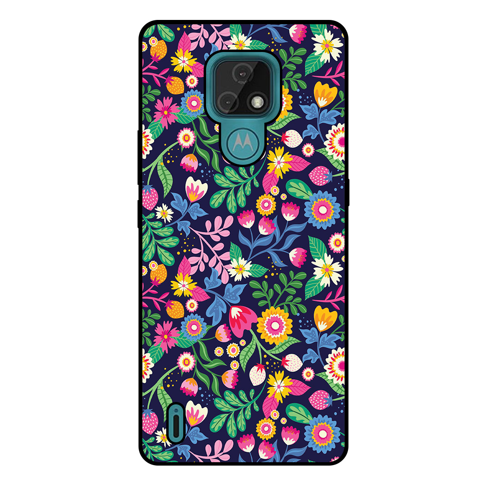 Motorola Moto E7 telefoonhoesje met bloemen opdruk