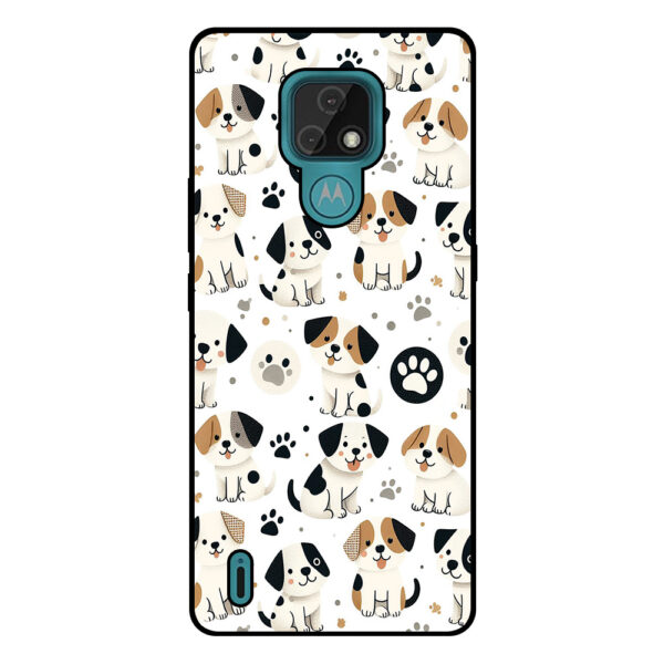 Motorola Moto E7 telefoonhoesje met honden opdruk