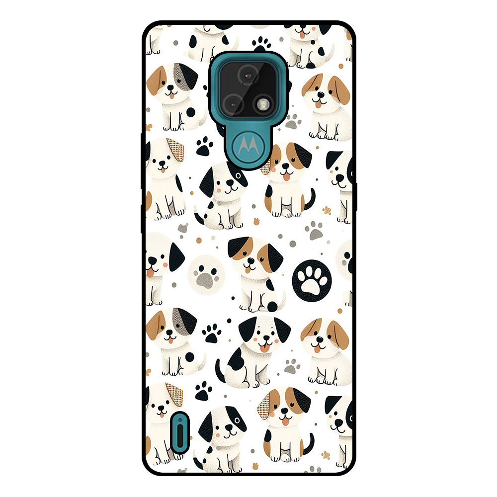 Motorola Moto E7 telefoonhoesje met honden opdruk