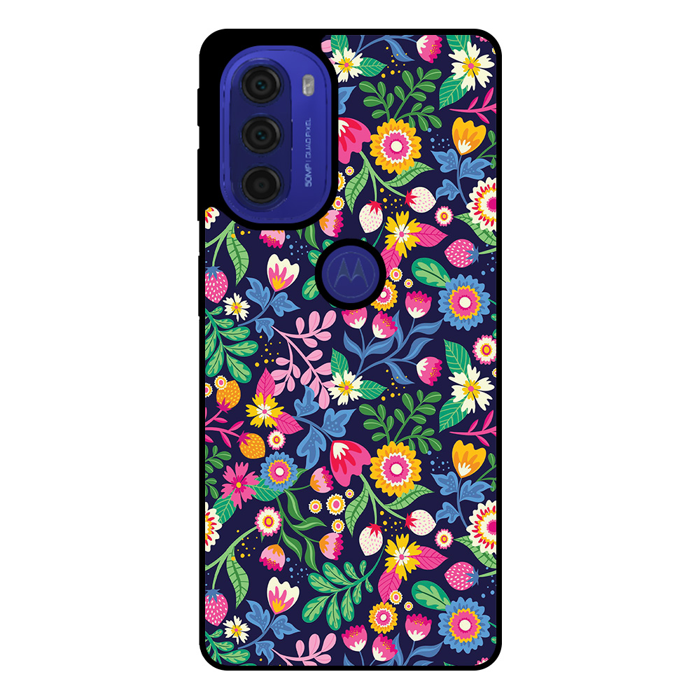 Motorola Moto G51 telefoonhoesje met bloemen opdruk