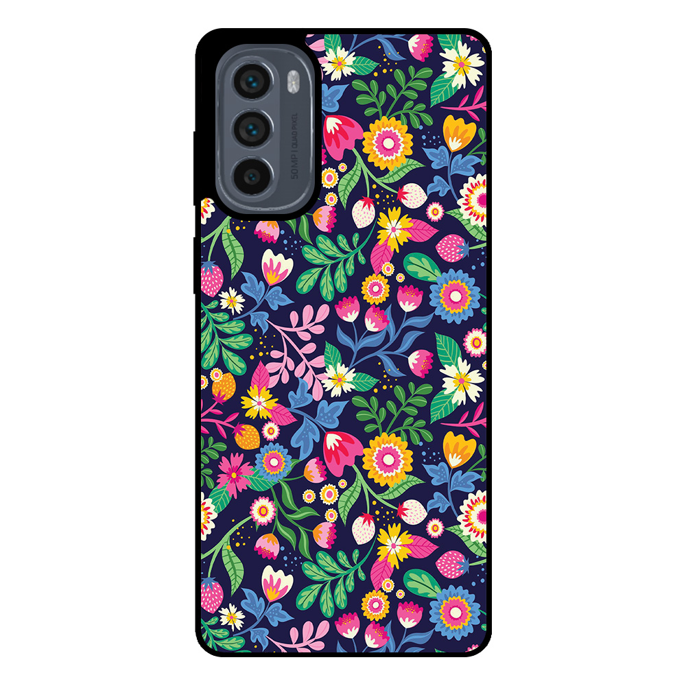 Motorola Moto G62 5G telefoonhoesje met bloemen opdruk