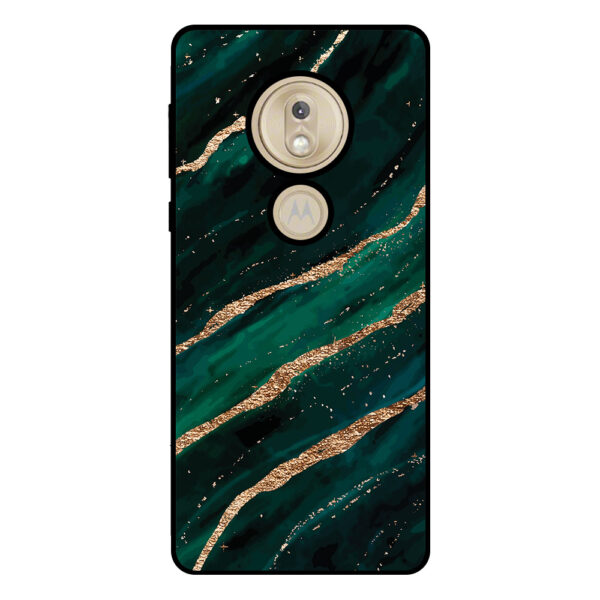 Motorola Moto G7 Play telefoonhoesje met groen goud marmer opdruk