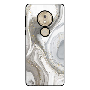 Motorola Moto G7 Play telefoonhoesje met zilver marmer opdruk