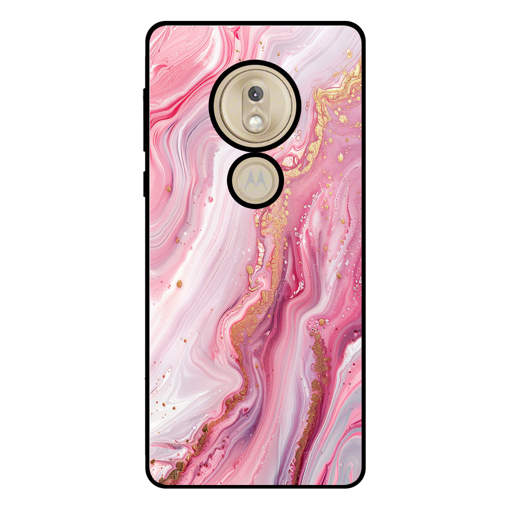 Motorola Moto G7 Power telefoonhoesje met roze marmer opdruk