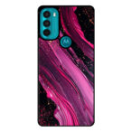 Motorola Moto G71 5G telefoonhoesje met paars roze marmer opdruk