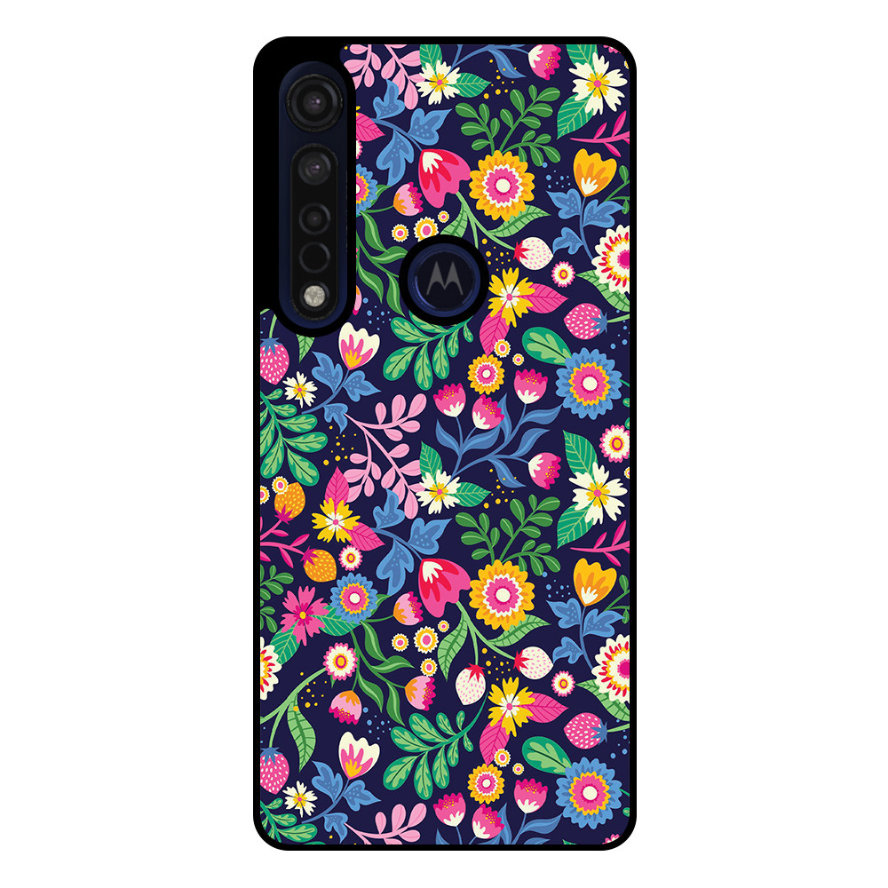 Motorola Moto G8 Plus telefoonhoesje met bloemen opdruk