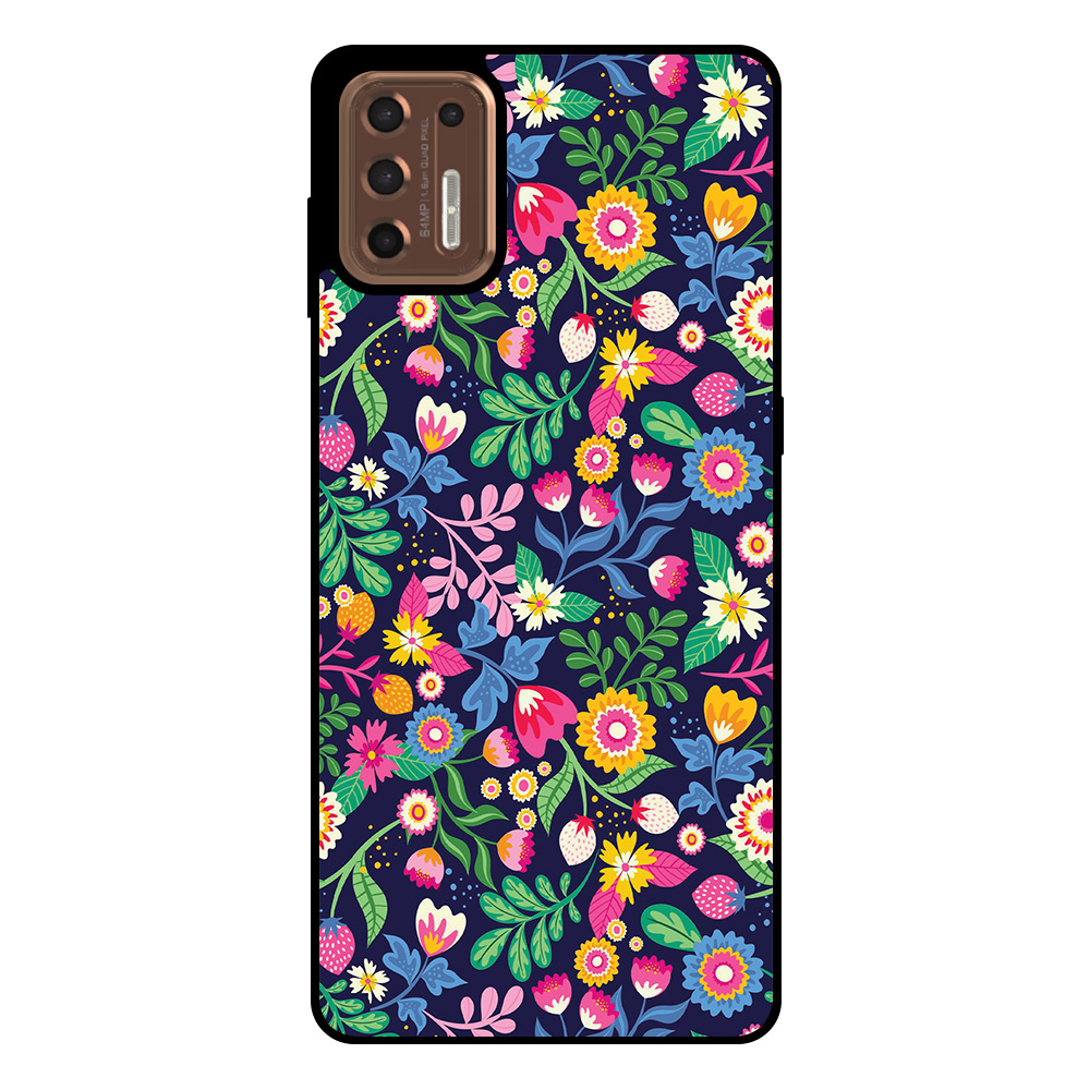 Motorola Moto G9 Plus telefoonhoesje met bloemen opdruk