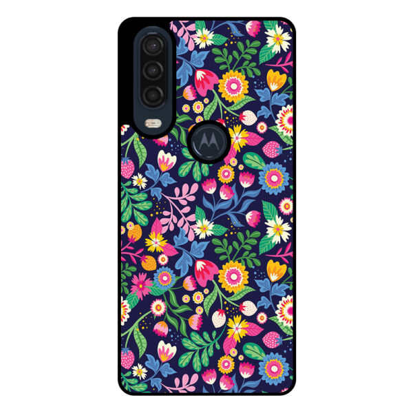 Motorola One Action telefoonhoesje met bloemen opdruk