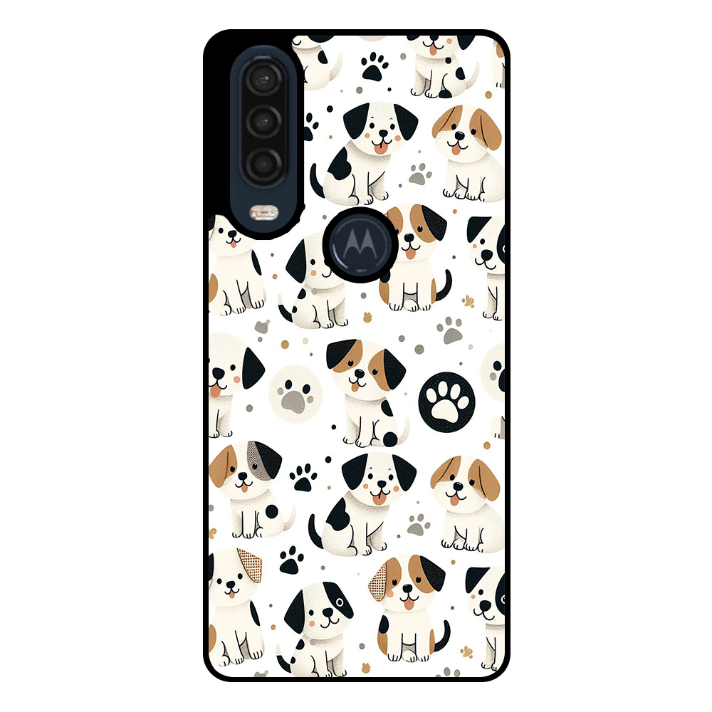 Motorola One Action telefoonhoesje met honden opdruk