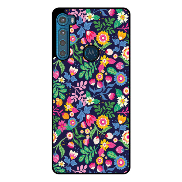 Motorola One Fushion Plus telefoonhoesje met bloemen opdruk