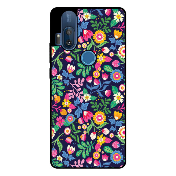 Motorola One Hyper telefoonhoesje met bloemen opdruk